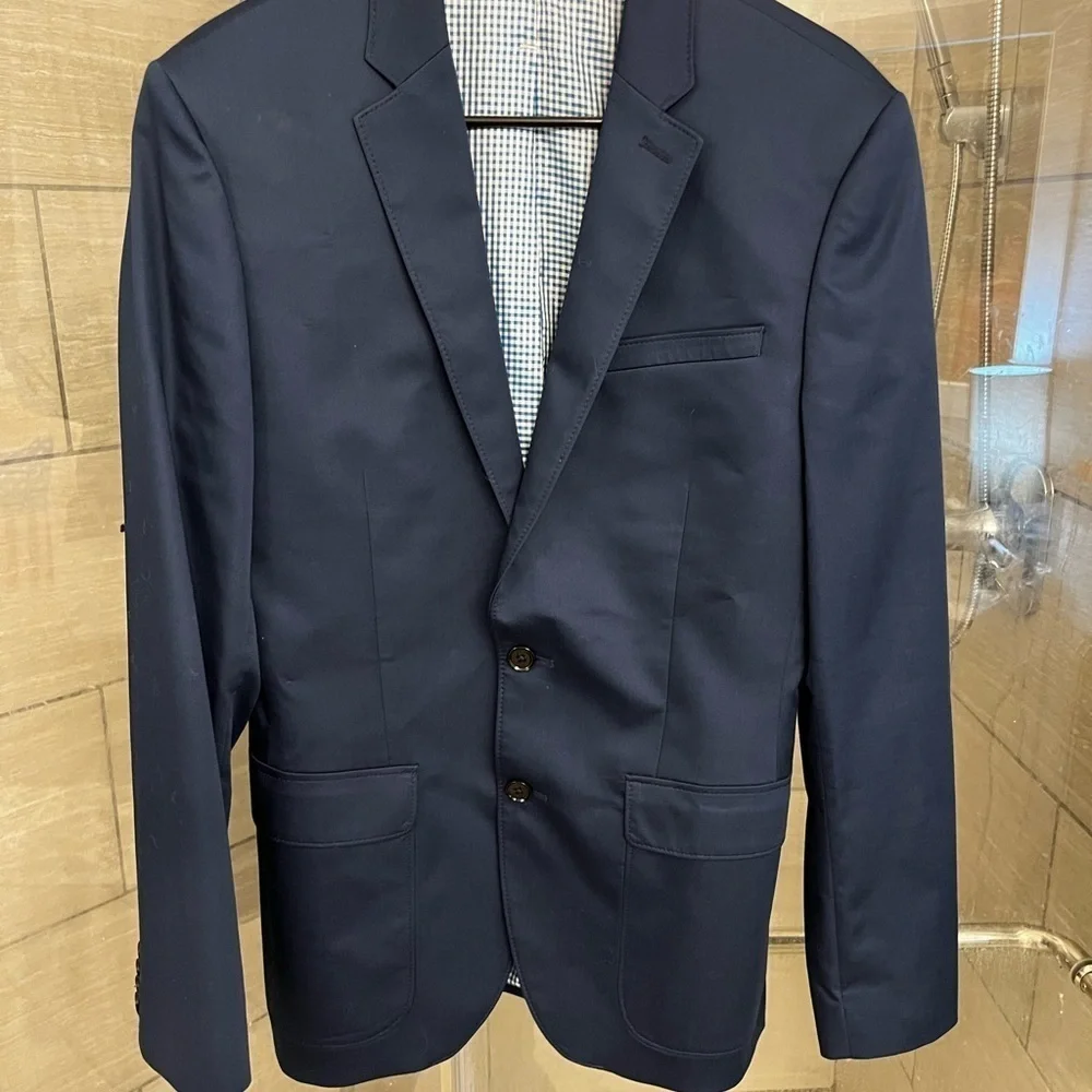 Express Men’s Blue Slim-Fit Sport Coat with Notched Lapel Size 36R